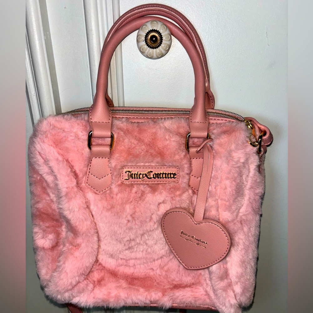 Juicy couture light pink fluffy satchel